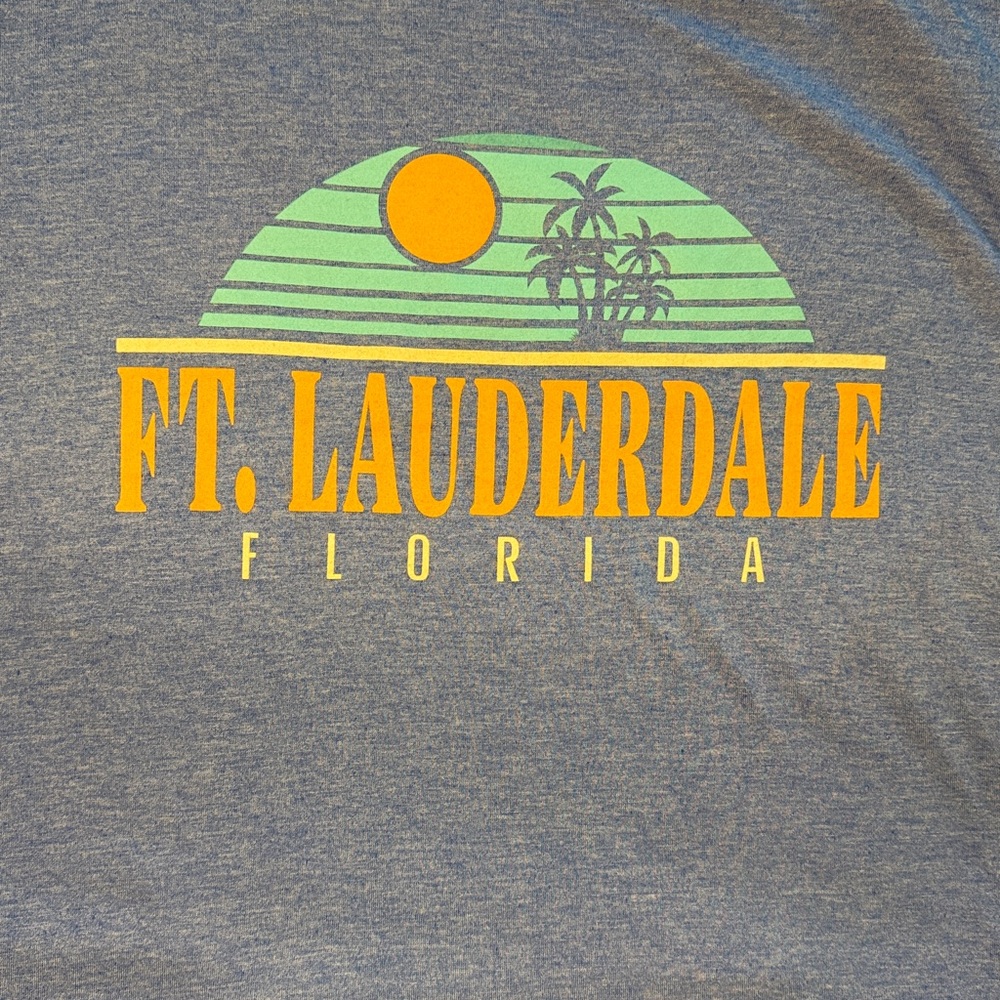 Vintage Ft. Lauderdale Tourist Shirt Blue Graphic T-Shirt Size Medium